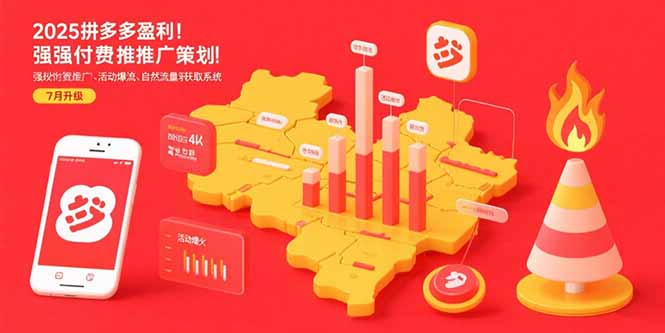 （15509期）2025拼多多盈利地图：强付费推广策略/活动爆流/自然流量获取系统(7月更新)