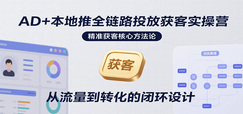 AD+本地推全链路投放获客实操营，快速掌握精准获客技巧，当天投放当天转化高效营销