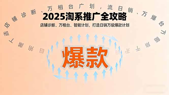 （16067期）2025淘系推广全攻略，店铺诊断、万相台、智能计划，打造日销万级爆款计划