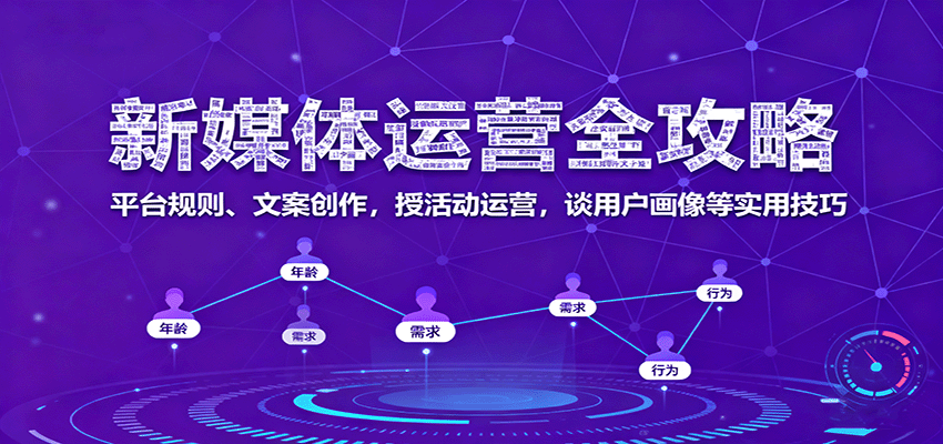 新媒体运营全攻略：平台规则、文案创作，授活动运营，谈用户画像等实用技巧