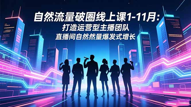 (16810期)自然流量破圈线上课1-11月:打造运营型主播团队 直播间自然流量爆发式增长