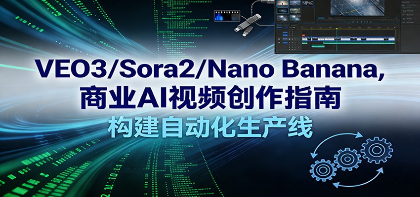 VEO3/Sora2/Nano Banana商业AI视频创作指南，构建自动化生产线