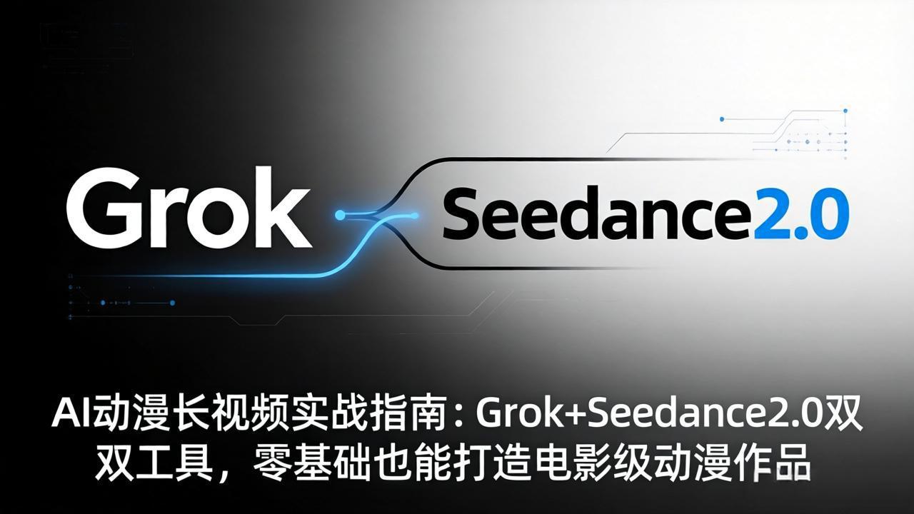 （18153期）AI动漫长视频实战指南：Grok+Seedance2.0双工具，零基础也能打造电影级动漫作品
