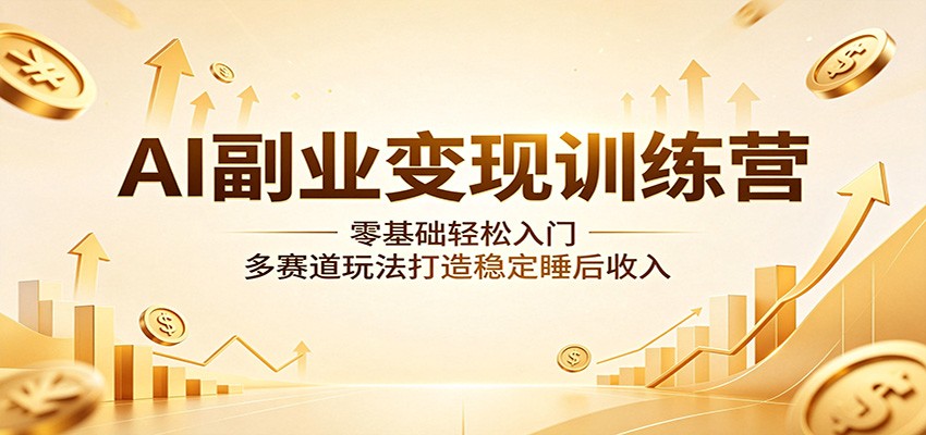 AI副业变现训练营:零基础轻松入门,多赛道玩法打造稳定睡后收入