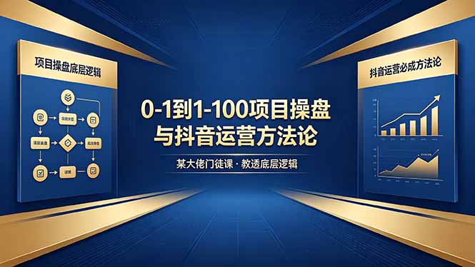 （18382期）0-1到1-100怎么建？某大佬门徒课教透项目操盘底层逻辑+抖音运营必成方法论