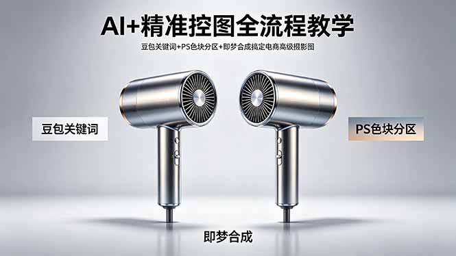 （18331期）AI+精准控图全流程教学 豆包关键词+PS色块分区+即梦合成搞定电商高级摄影图