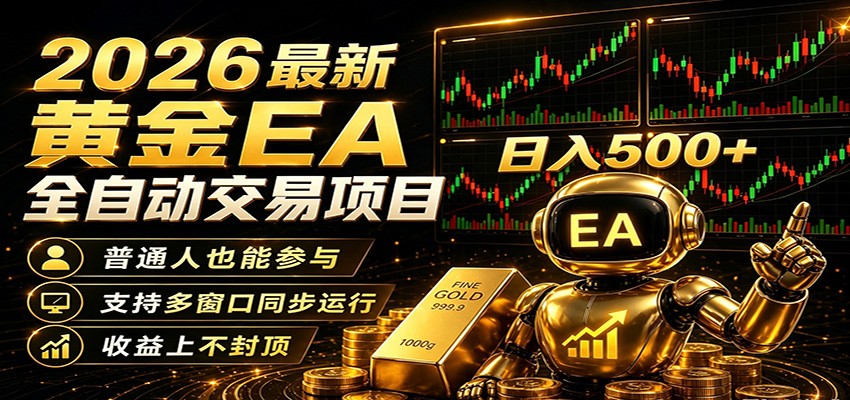 2026黄金EA全自动量化,零技术·全自动·收益上不封顶,低门槛日入500+