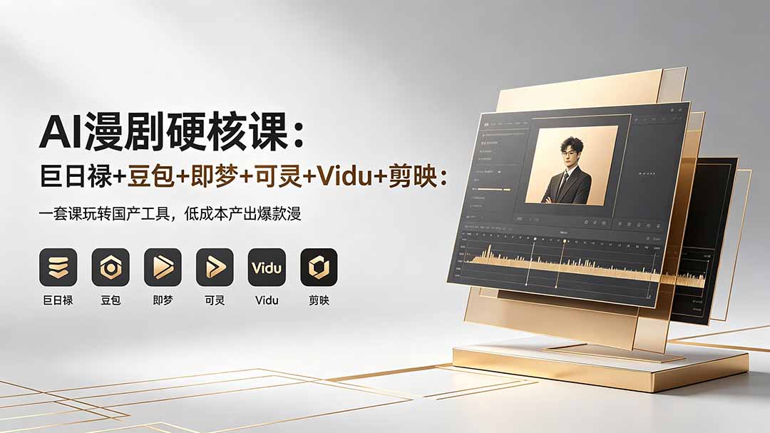 （18280期）AI漫剧硬核课：巨日禄+豆包+即梦+可灵+Vidu+剪映：一套课玩转国产工具，低成本产出爆款漫剧