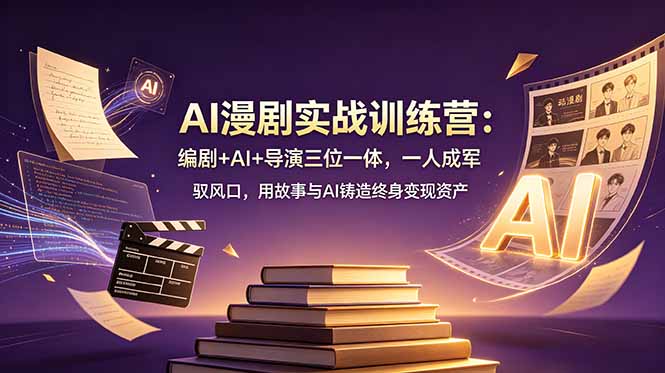 (19032期)AI漫剧实战训练营:编剧+AI+导演三位一体,一人成军 驭风口,用故事与AI铸造终身变现资产