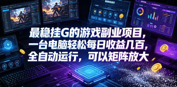 (19160期)低成本网游挂机项目,单号保底日入100左右,可矩阵放大!合法合规!
