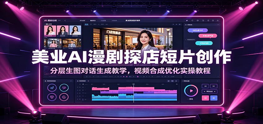 美业AI漫剧探店短片创作:分层生图对话生成教学,视频合成优化实操教程