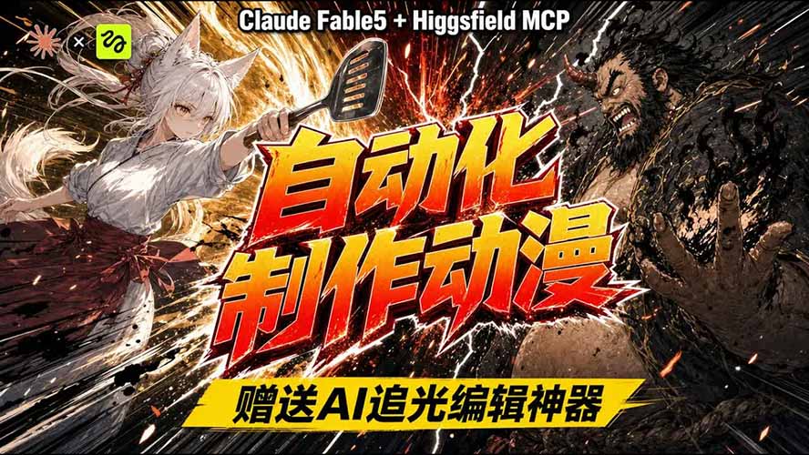 (19477期)AI自动化动漫制作!Claude Fable 5接入Higgsfield MCP,直接生成完整创意内容