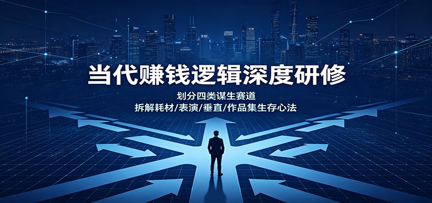 当代赚钱逻辑深度研修:划分四类谋生赛道,拆解耗材/表演/垂直/作品集生存心法