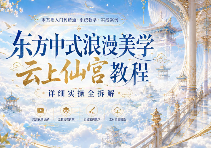 东方中式浪漫美学云上仙宫教程,详细实操全拆解