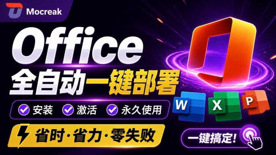 Office全自动一键部署安装,最高支持2024版本,可自定义安装组件,内置激活工具,全免费使用Mocreak!