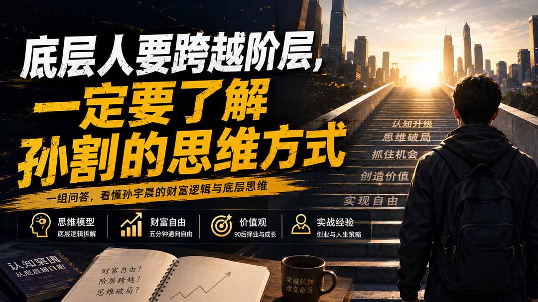 （20040期）付费文章：底层人要跨越阶层，一定要了解孙割的思维方式