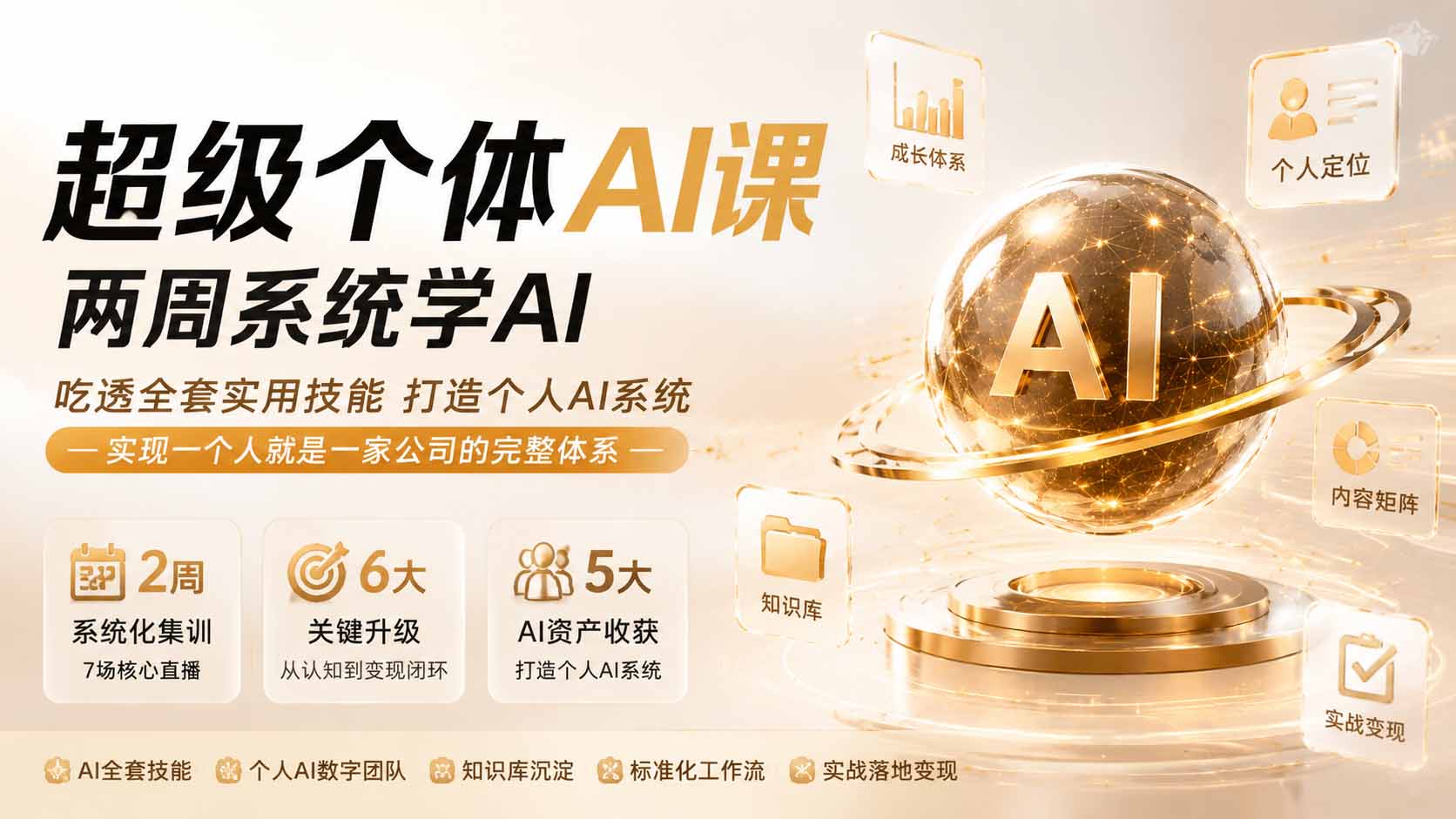 （19741期）超级个体AI课 两周系统学AI；吃透全套实用技能打造个人AI系统，实现一个人就是一家公司的完整体系(更新第七讲)