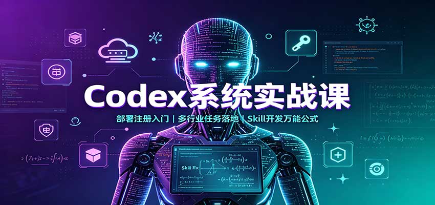 Codex系统实战课：部署注册入门，多行业任务落地，Skill开发万能公式