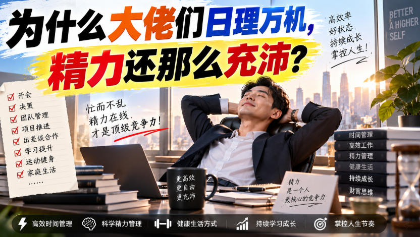 付费文章：为什么大佬们日理万机，精力还那么充沛？