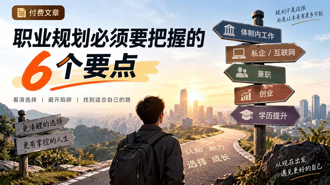 (20422期)付费文章:职业规划必须要把握的6个要点