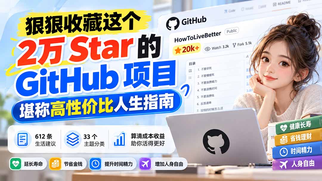 （20726期）狠狠收藏这个 2 万 Star 的 GitHub 项目，堪称高性价比人生指南。