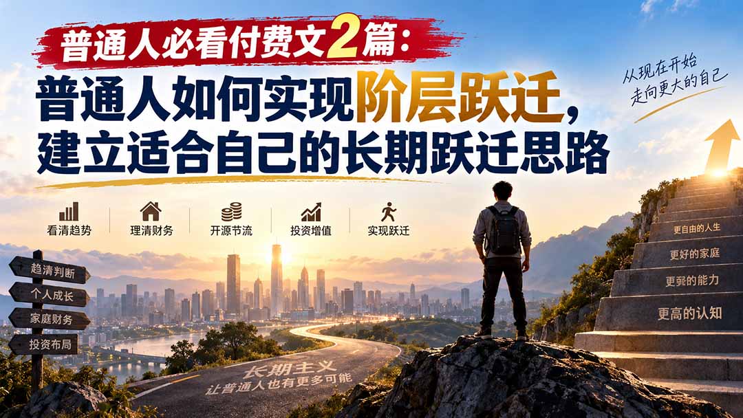 (20262期)普通人必看付费文2篇:普通人如何实现阶层跃迁,建立适合自己的长期跃迁思路