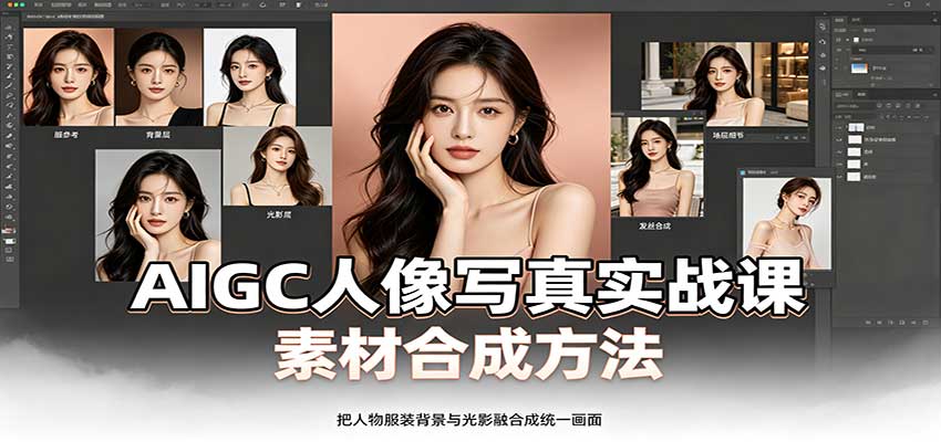 AIGC人像写真实战课:软件平台部署筹备,素材合成方法,多题材写真案例