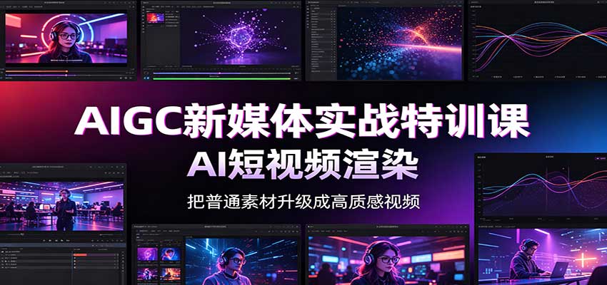 AIGC新媒体实战特训课:工具入门实操,AI短视频渲染,数字人商业视频制作