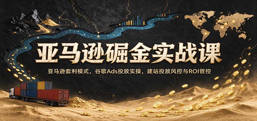 亚马逊掘金实战课：亚马逊套利模式，谷歌Ads投放实操，建站投放风控与ROI管控