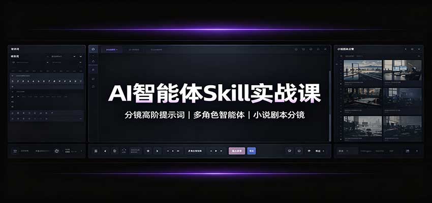AI智能体Skill实战课：分镜高阶提示词，多角色智能体，小说剧本分镜