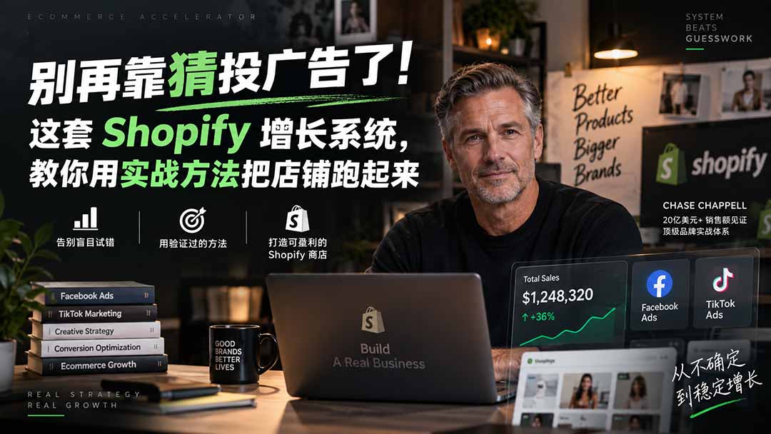 （20367期）别再靠猜投广告了！这套 Shopify 增长系统，教你用实战方法把店铺跑起来【原创双语字幕】