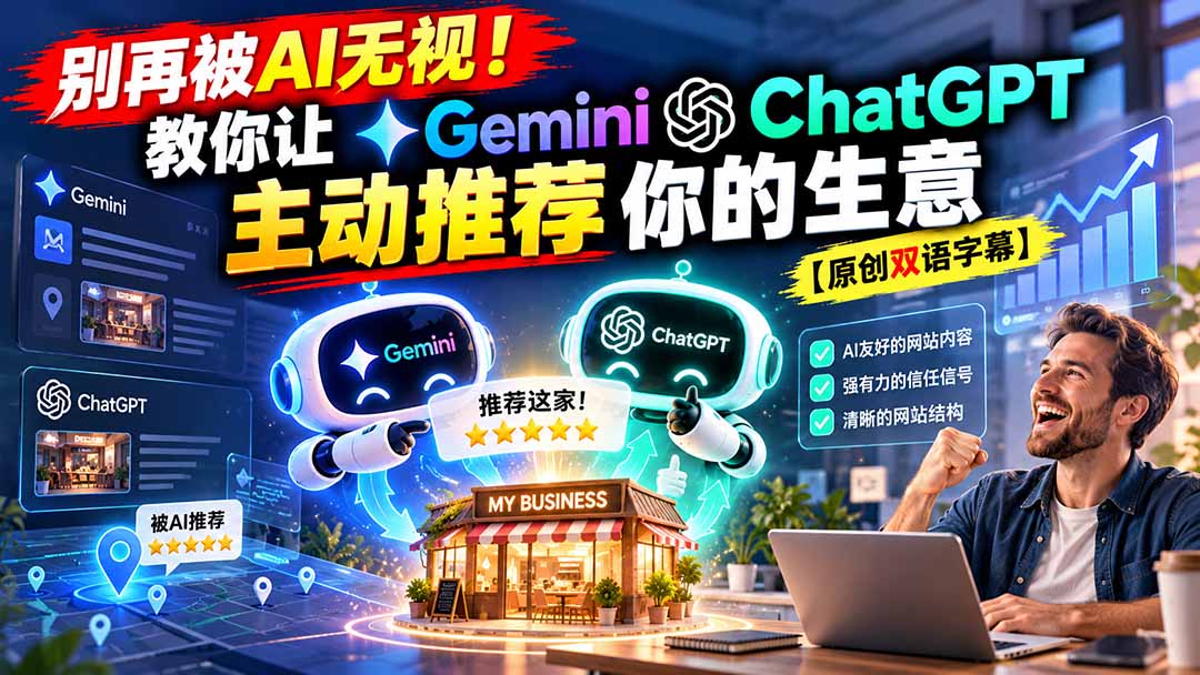 (20737期)别再被AI无视!教你让GeminiChatGPT主动推荐你的生意【原创双语字幕】