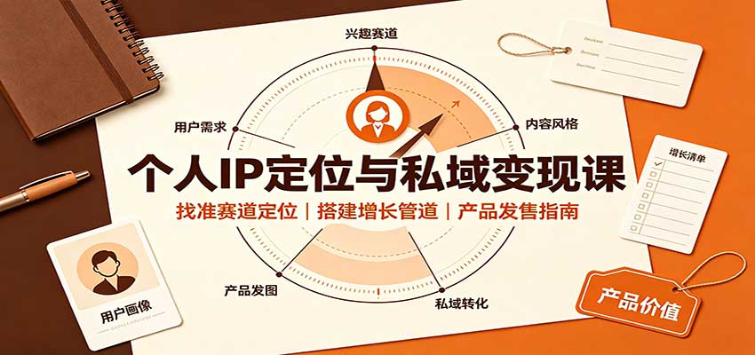 个人IP定位与私域变现课：找准赛道定位，搭建增长管道，产品发售指南