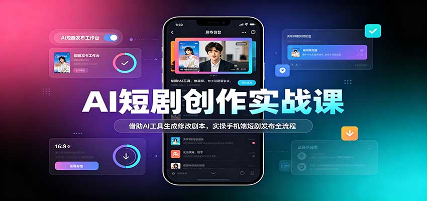 AI短剧创作实战课:借助AI工具生成修改剧本,实操手机端短剧发布全流程