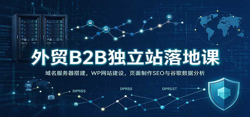 外贸B2B独立站落地课:域名服务器搭建,WP网站建设,页面制作SEO与谷歌数据分析