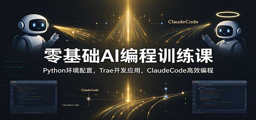 零基础AI编程训练课：Python环境配置，Trae开发应用，ClaudeCode高效编程