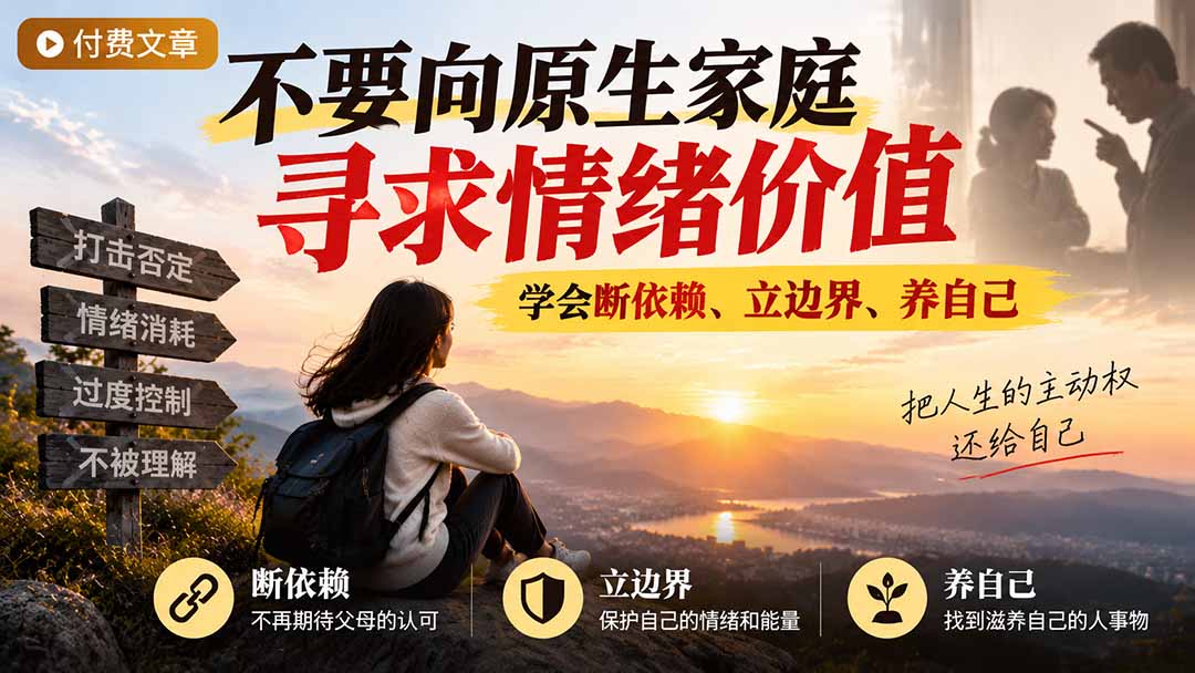 (21132期)付费文章:不要向原生家庭寻求情绪价值,学会断依赖、立边界、养自己