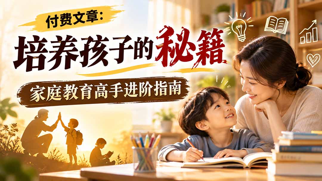 （20919期）付费文章：培养孩子的秘籍，家庭教育高手进阶指南