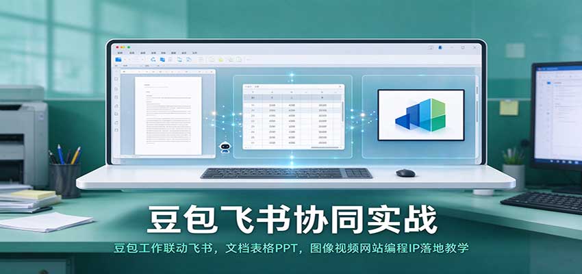 豆包飞书协同实战：豆包工作联动飞书，文档表格PPT，图像视频网站编程IP落地教学