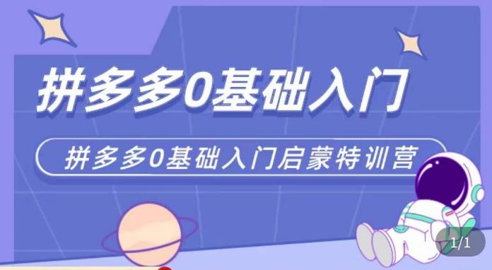 六一电商·拼多多运营0-1实操特训营，拼多多从基础到进阶的可实操玩法